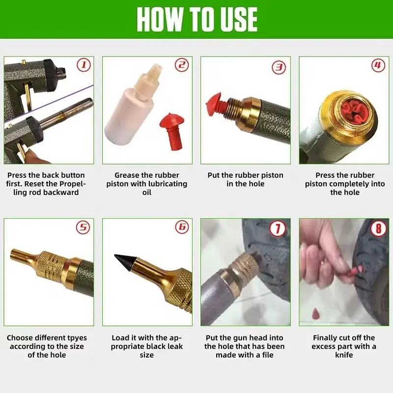 Tubeless Tyre Repair Kit Vacuum Tire Plug Gun Car Motorcycle Puncture Repair - image 9 | Free standard UK delivery included | Discount Quality Products