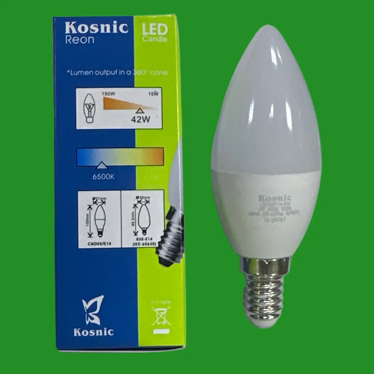 2x 5W (=42W) Kosnic LED Candle Light Bulbs 4000K SES E14 Small Edison Screw Lamp - image 3 | Free standard UK delivery included | Discount Quality Products