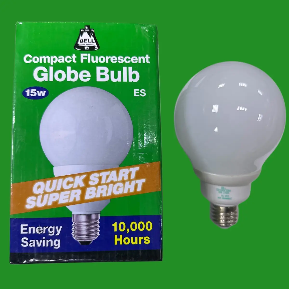 15W =60W BELL G95 CFL Large Globe ES E27 Screw Light Bulb 95mm Low Energy 2700K