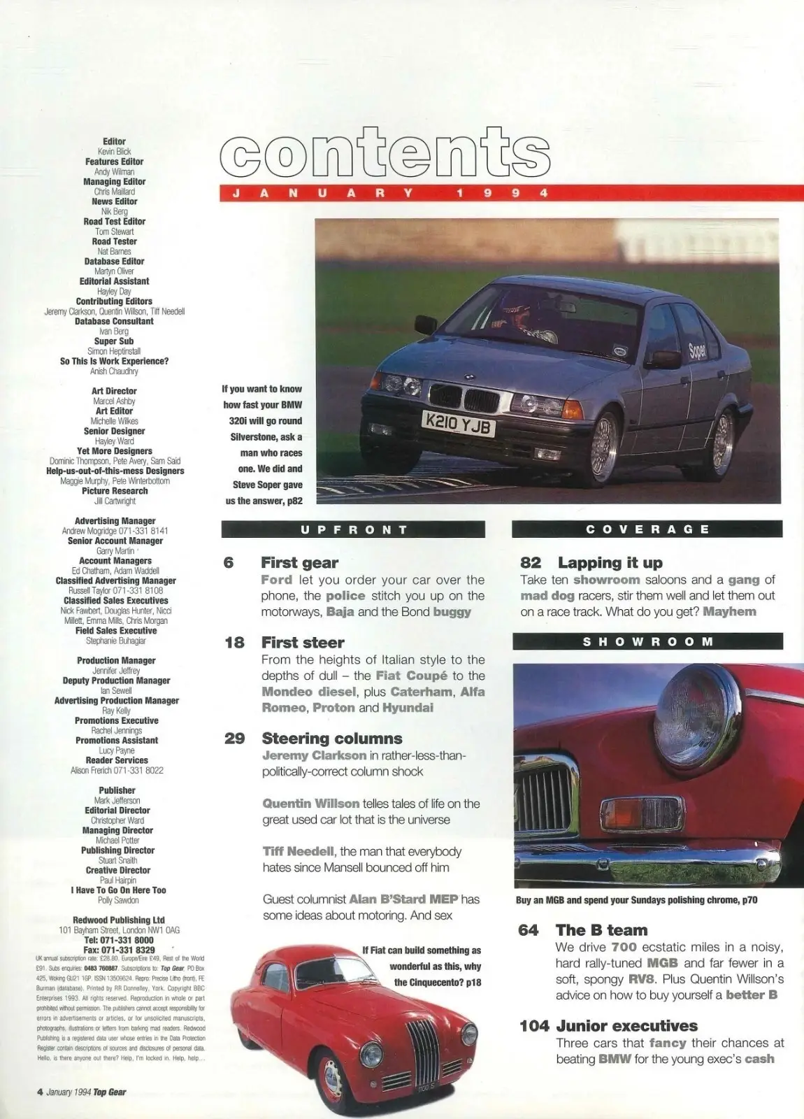 BBC Top Gear Magazine: Issue #4, BMW 320i, Fiat Coupe, Alfa Romeo, Jan 1994 - image 3 | Free standard UK delivery included | Discount Quality Products