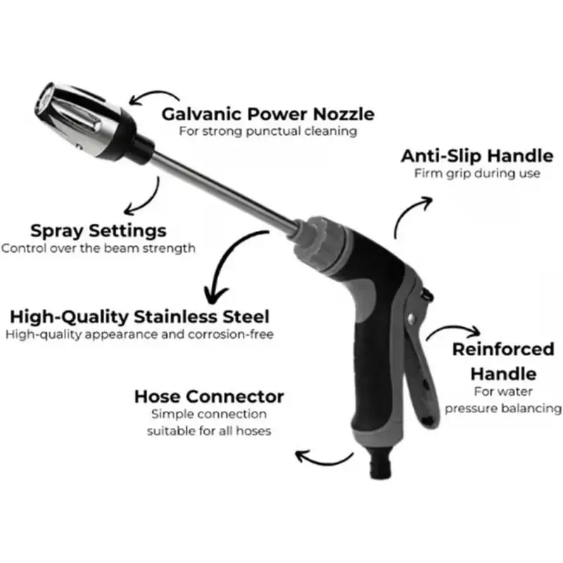 Nozzle Converts Garden Hose Pipe to Multifunction Spray Gun for Washing Cleaning - image 2 | Free standard UK delivery included | Discount Quality Products