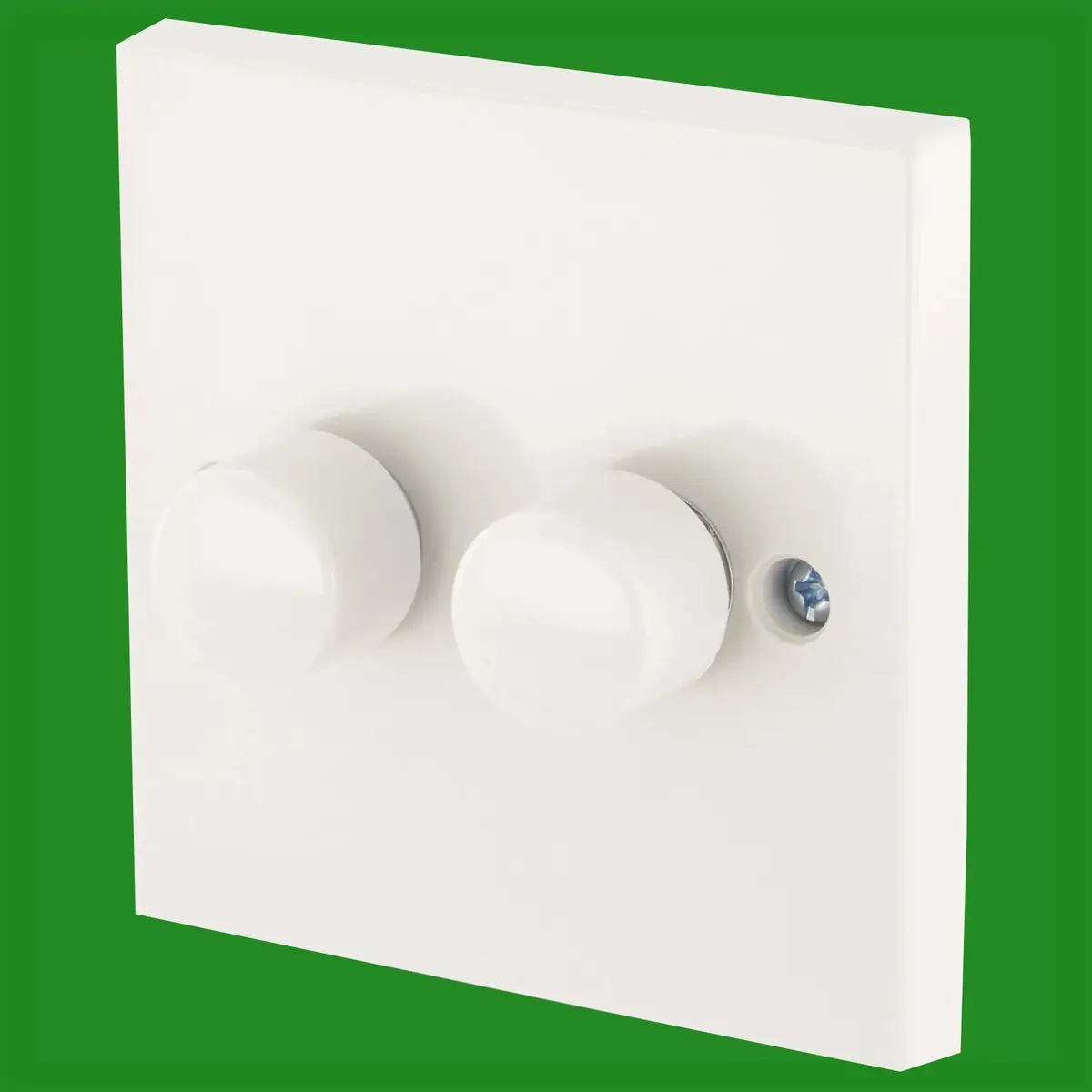 10x Dimmer Light Switch 2 Gang 2 Way Lighting Lamp Rotary Knob, 60W-400W White