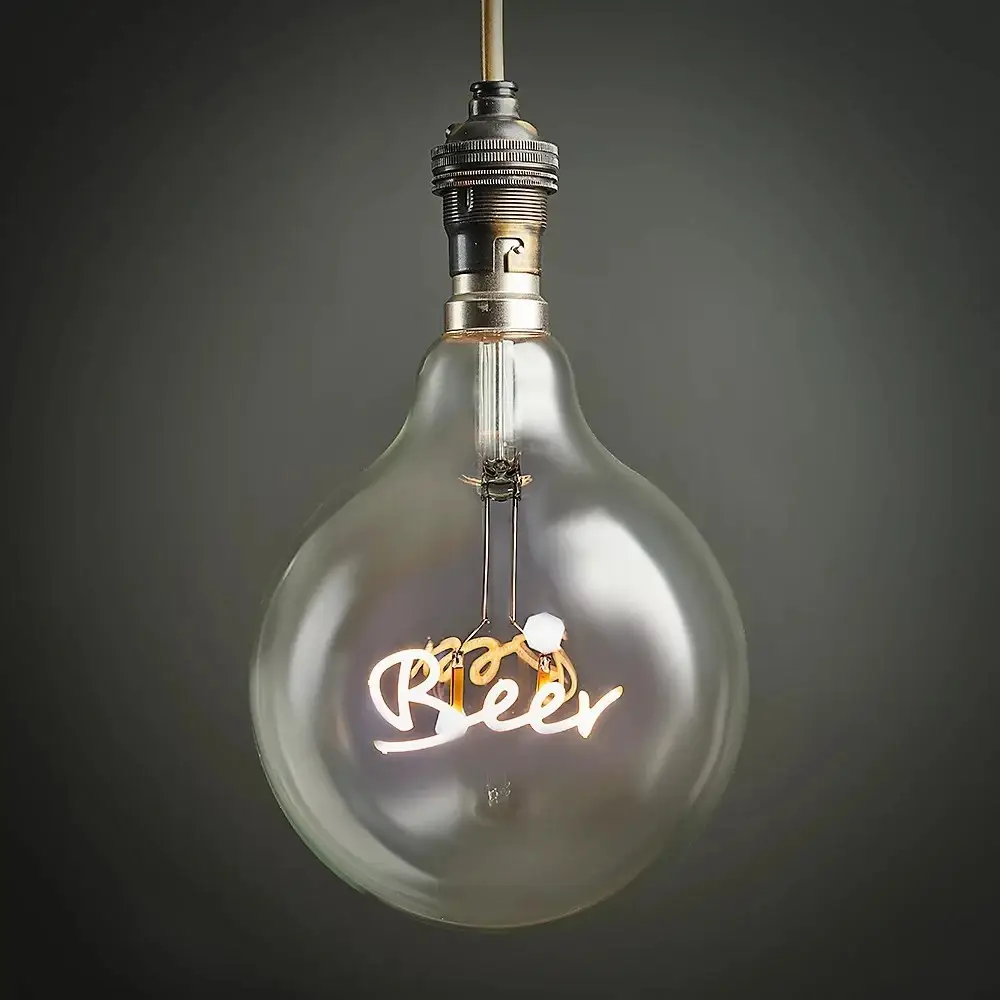 2W Vintage G125 Beer Neon Effect LED Filament Large Globe Pub Light Bulb BC B22 - image 5 | Free standard UK delivery included | Discount Quality Products