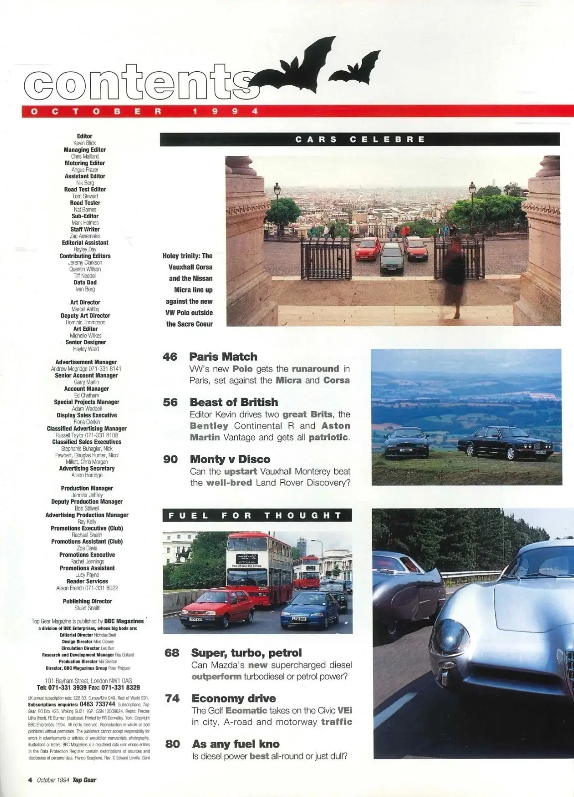 BBC Top Gear Magazine: Issue #13, Aston Martin Vantage, Bentley, VW, Oct 1994 - image 3 | Free standard UK delivery included | Discount Quality Products