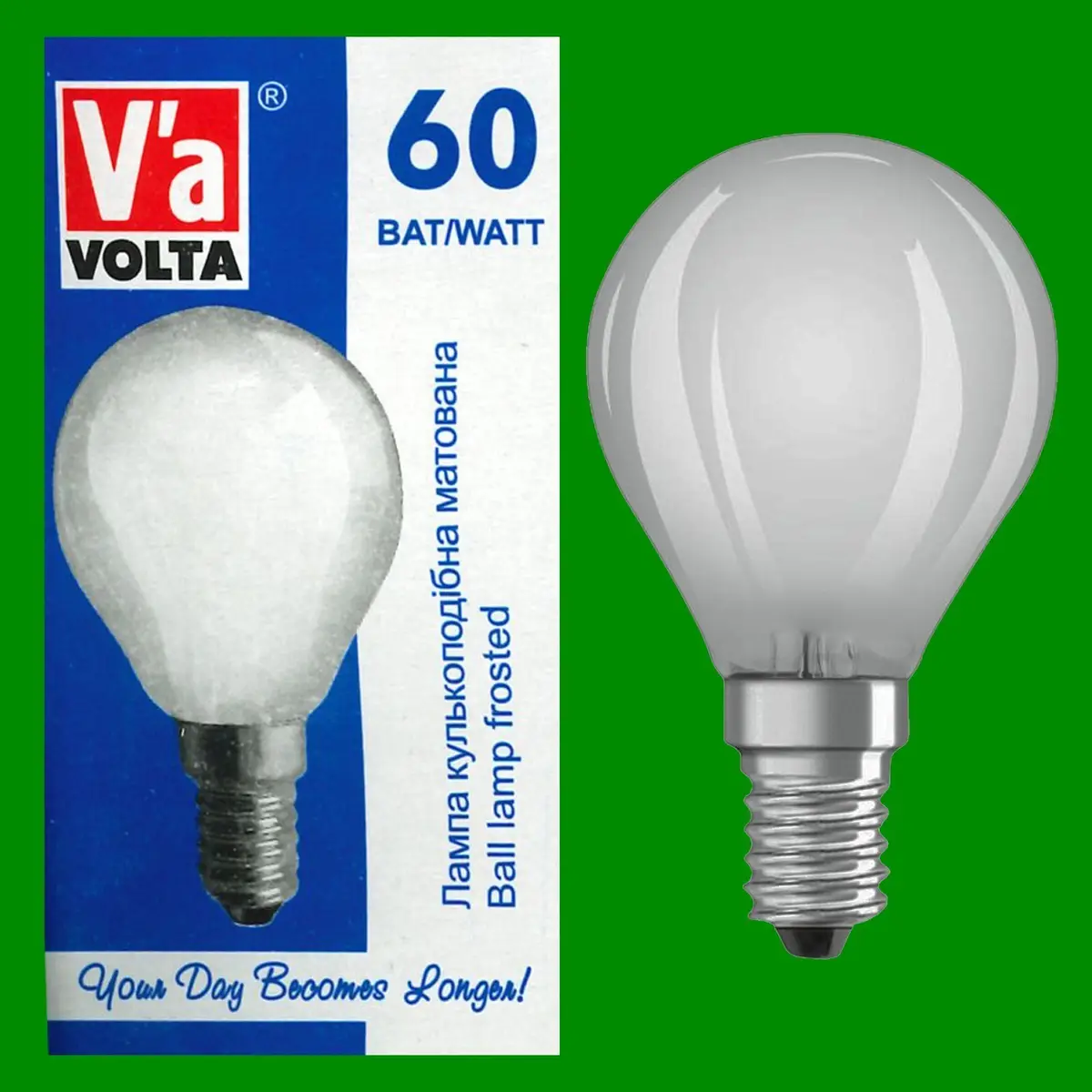 100x 60W Volta Incandescent Filament Frosted Golf Dimmable Light Bulb E14 SES
