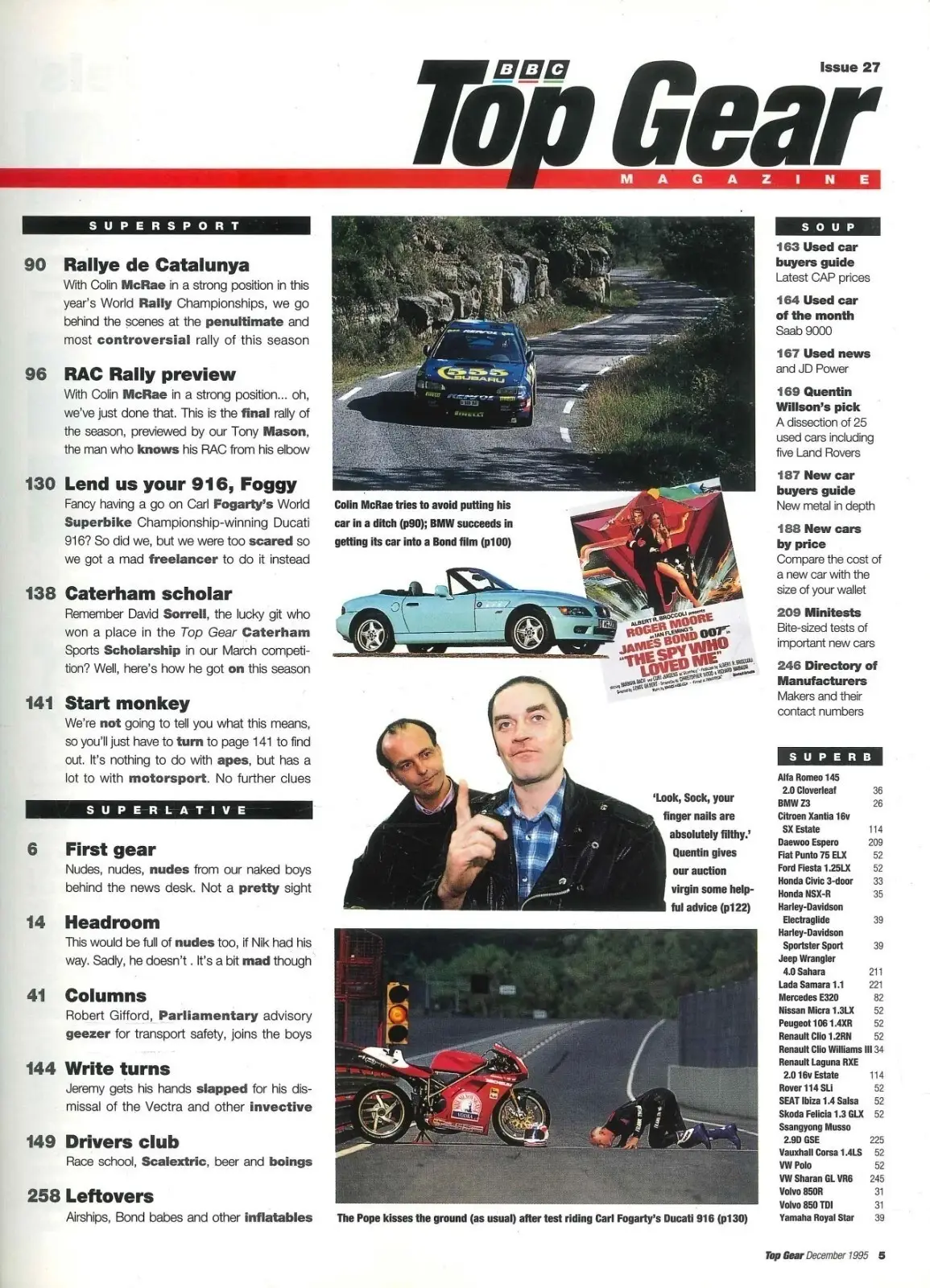 BBC Top Gear Magazine: Issue #27, James Bond's BMW Z3, Ducati 916, Dec 1995 - image 4 | Free standard UK delivery included | Discount Quality Products