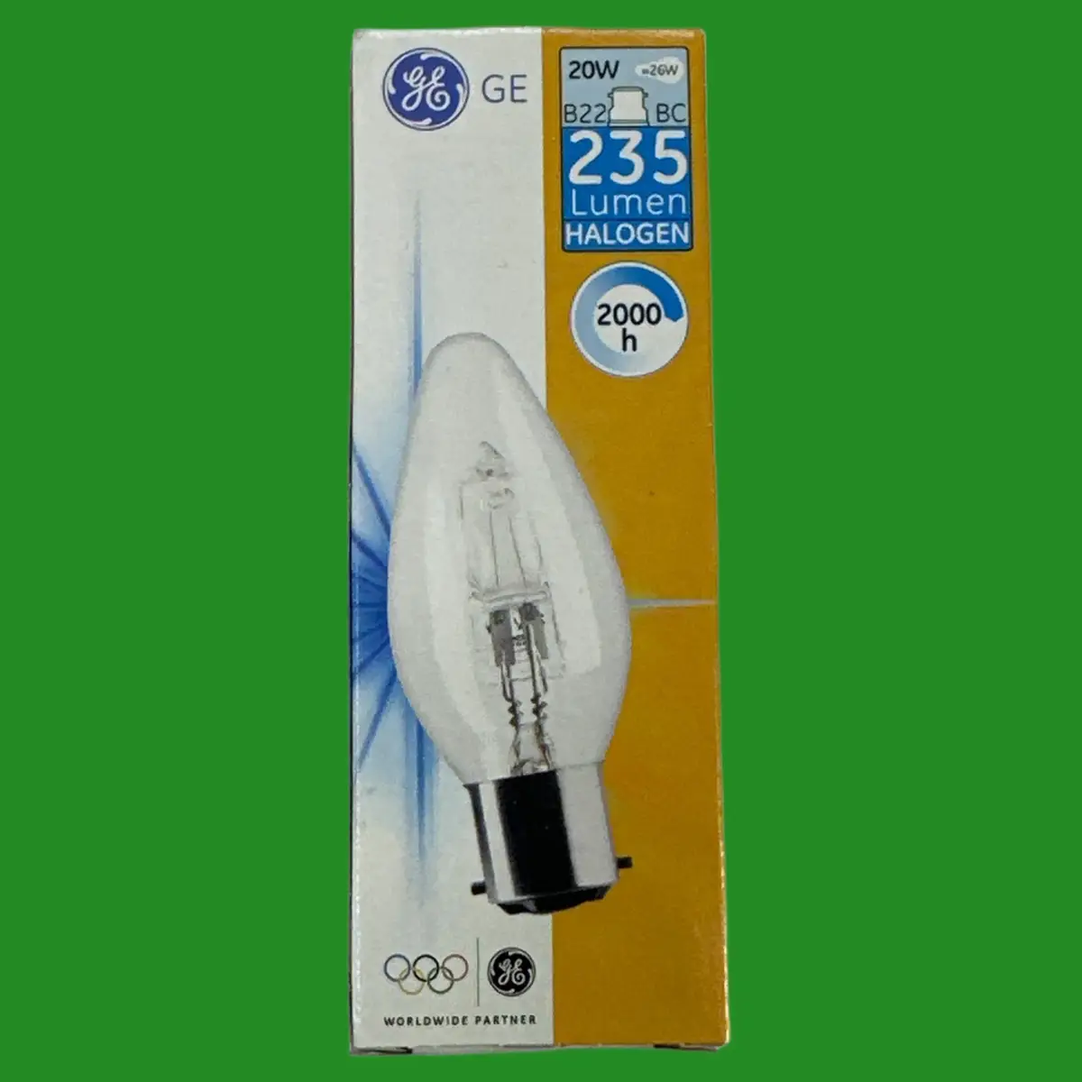 2x 20W (=26W) GE Dimmable Halogen Clear Candle Light Bulbs BC B22 Bayonet Lamps - image 3 | Free standard UK delivery included | Discount Quality Products