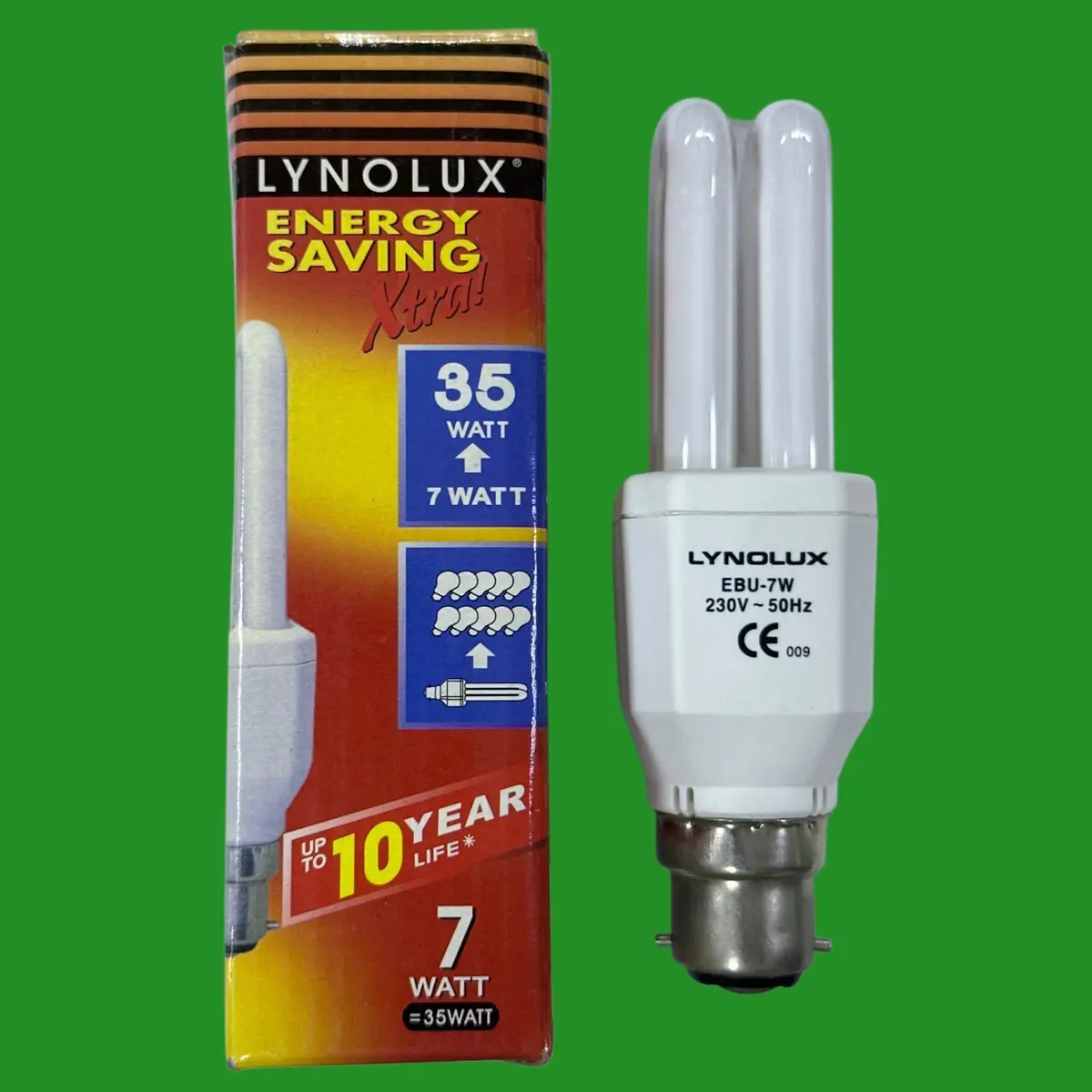 2x 7W (=35W) Lynolux CFL Low Energy Power Saving Stick Light Bulb BC B22 Bayonet