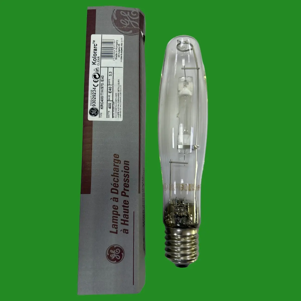 400W GE Kolorarc 7500K HID Metal Halide Lamp Tubular Light Bulb GES E40 Screw