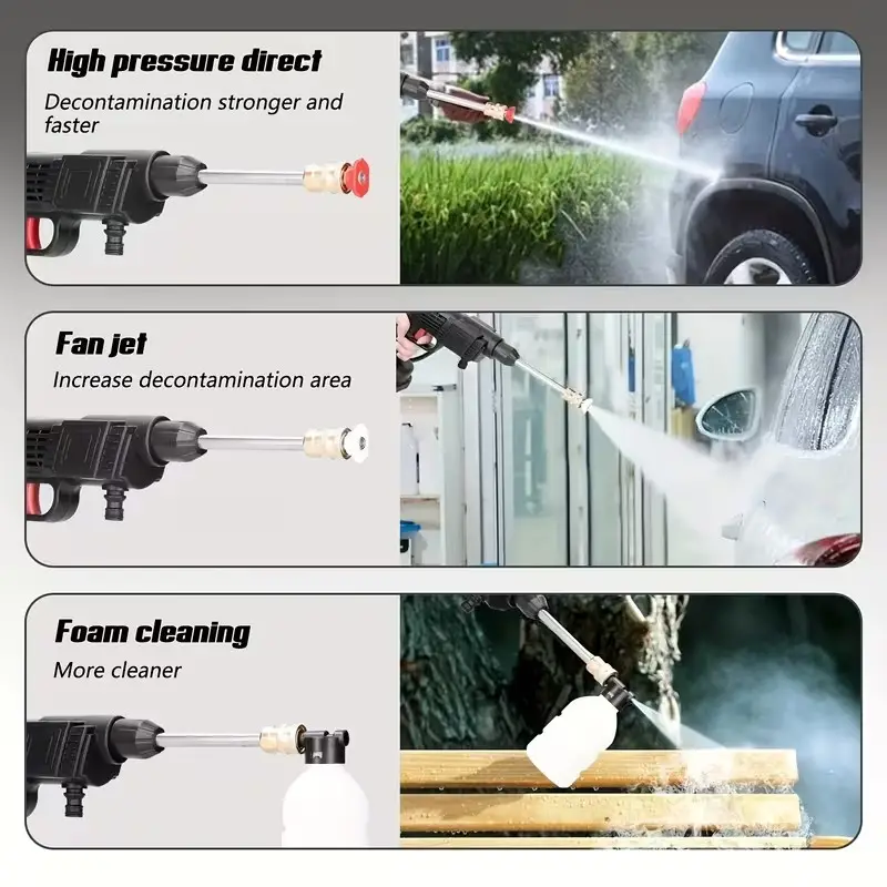 Cordless Pressure Washer 3000PSI Portable Power Jet Wash 2x Batteries Car, Patio - image 3 | Free standard UK delivery included | Discount Quality Products