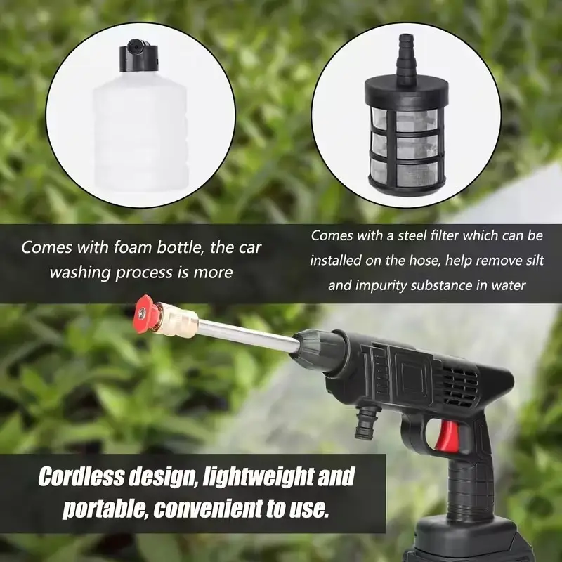 Cordless Pressure Washer 3000PSI Portable Power Jet Wash 2x Batteries Car, Patio - image 4 | Free standard UK delivery included | Discount Quality Products