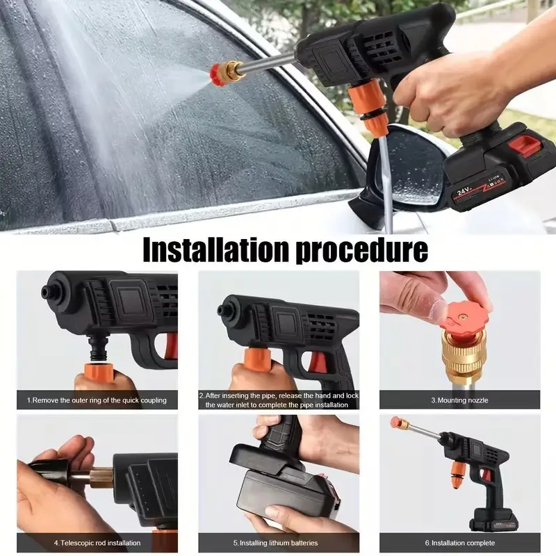 Cordless Pressure Washer 3000PSI Portable Power Jet Wash 2x Batteries Car, Patio - image 6 | Free standard UK delivery included | Discount Quality Products