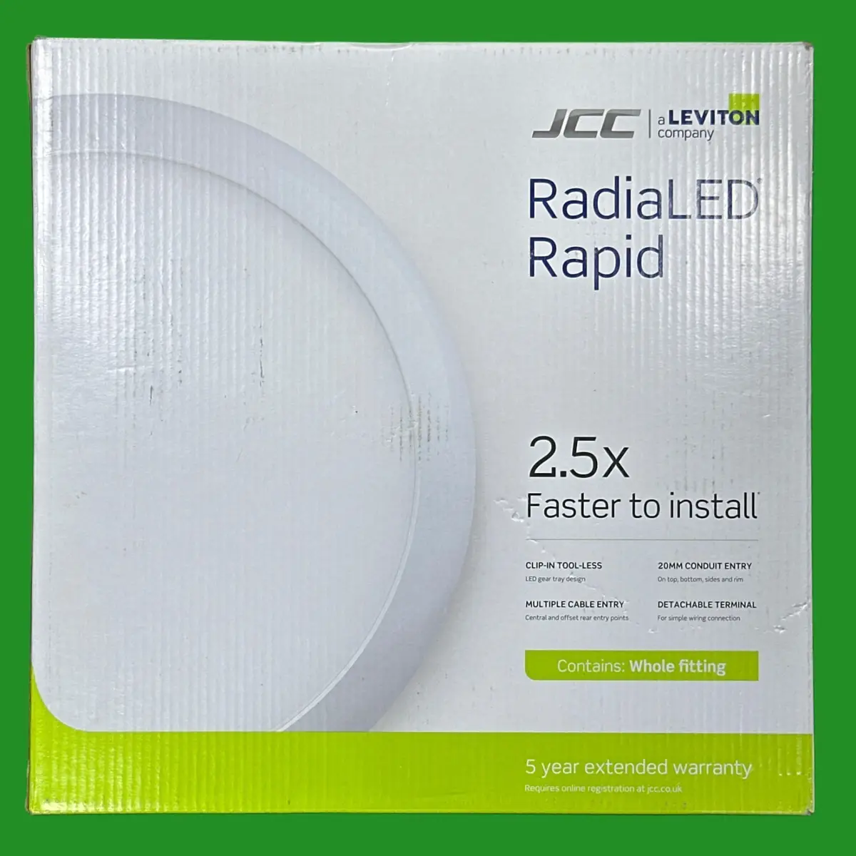 12W 4000K LED IP65 Bulkhead JCC RadiaLED Rapid JC070075 Quick Toolless Design - image 2 | Free standard UK delivery included | Discount Quality Products