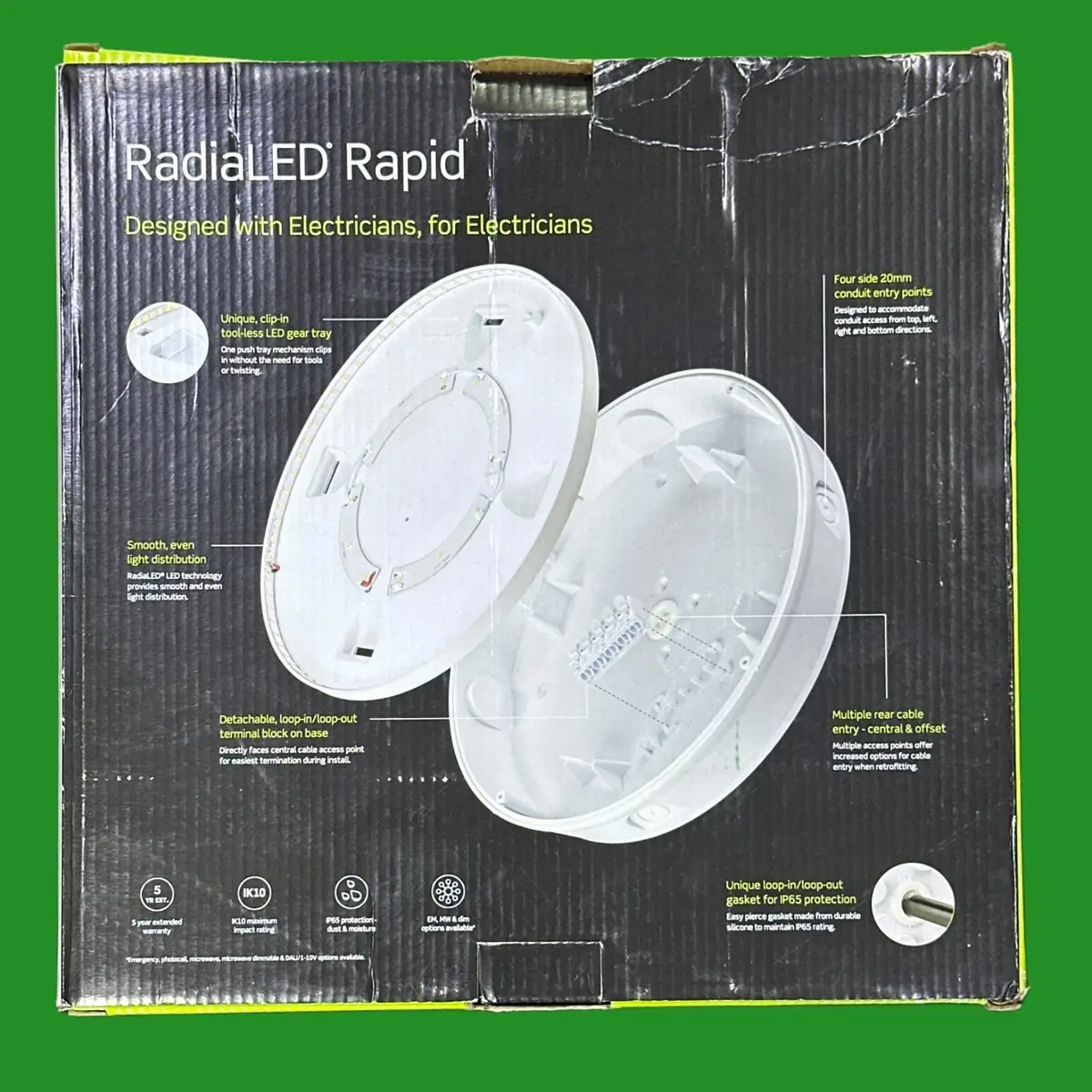 12W 4000K LED IP65 Bulkhead JCC RadiaLED Rapid JC070075 Quick Toolless Design - image 3 | Free standard UK delivery included | Discount Quality Products