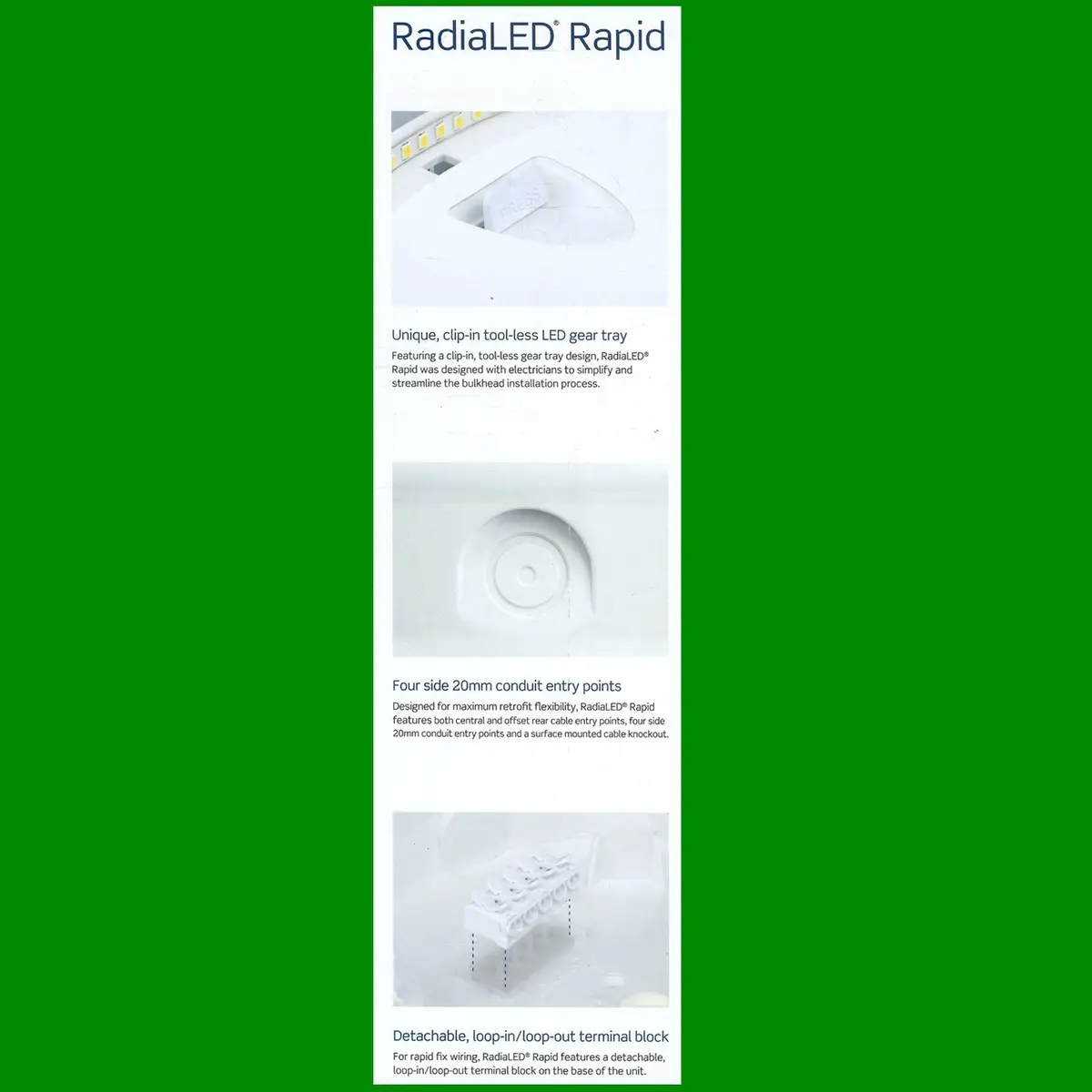 12W 4000K LED IP65 Bulkhead JCC RadiaLED Rapid JC070075 Quick Toolless Design - image 6 | Free standard UK delivery included | Discount Quality Products