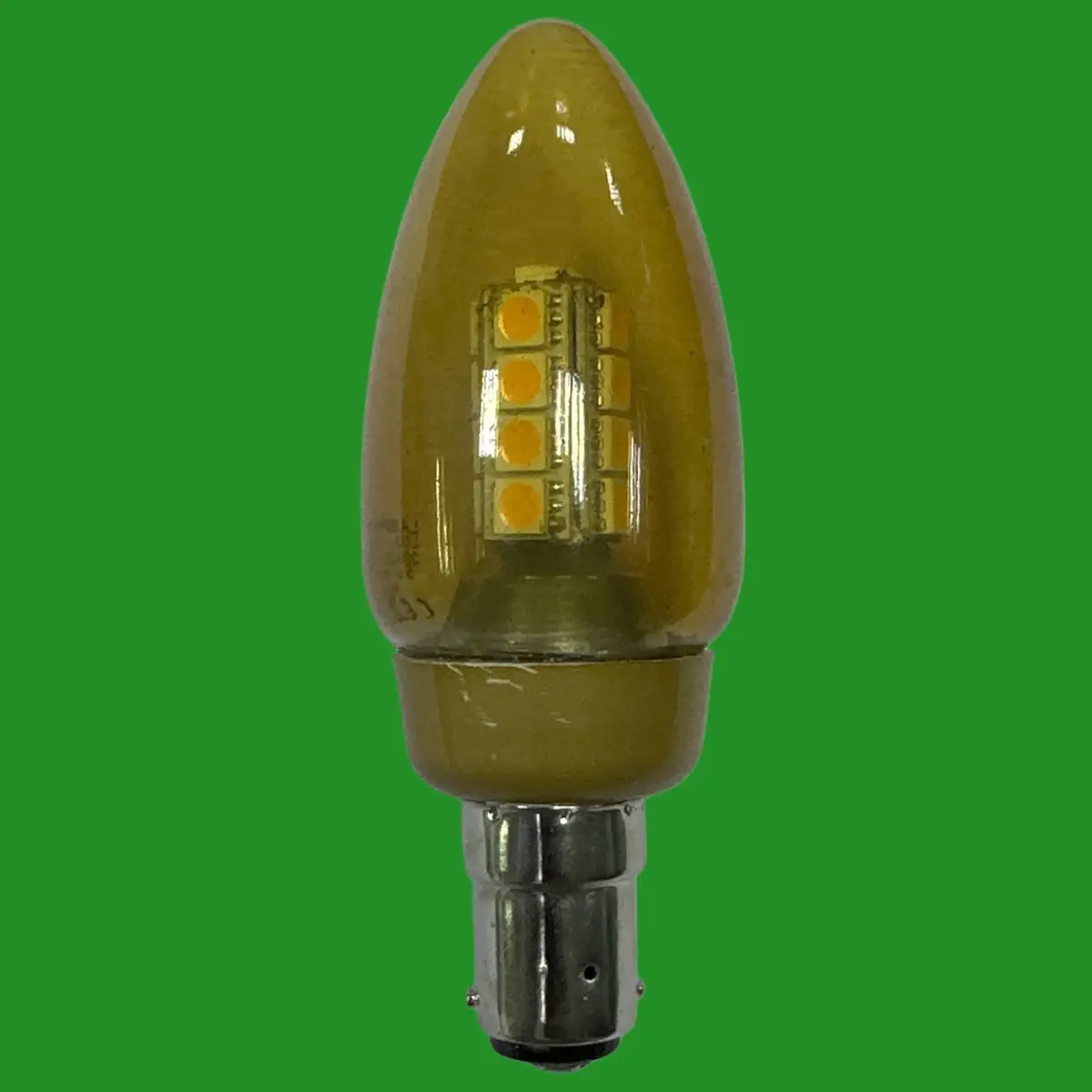 2x 4W Lampways LED SMD Clear Amber Candle Light Bulb SBC B15 2500K B15d Lamp - image 3 | Free standard UK delivery included | Discount Quality Products