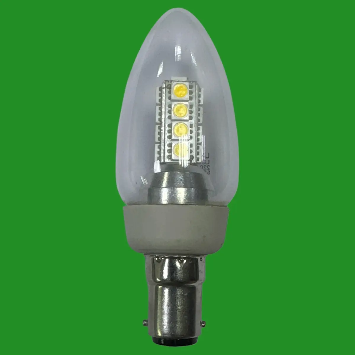 1x 4W Lampways LED SMD Clear Candle Light Bulb SBC B15 3000K B15d Lamp - image 2 | Free standard UK delivery included | Discount Quality Products
