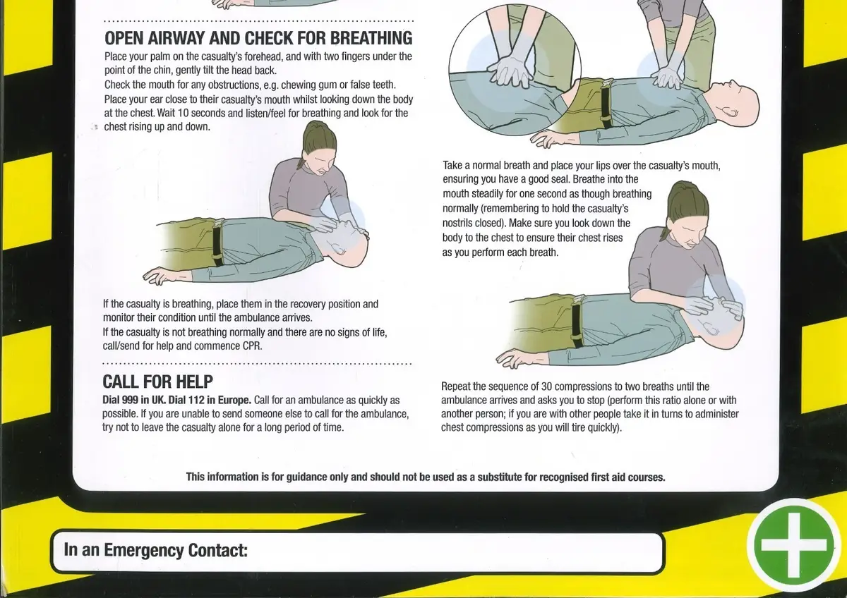 Fixman Electric Shock First Aid, Hazard, CPR, Sign Poster 590 x 420mm Laminated - image 3 | Free standard UK delivery included | Discount Quality Products