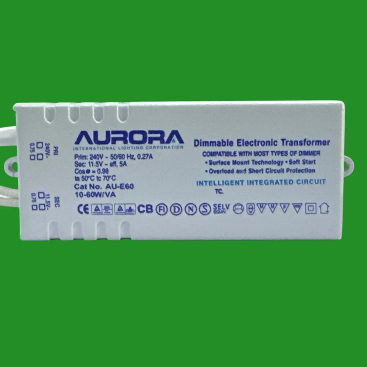 10-60W Aurora AU-E60 12V Dimmable Electronic Transformer MR16 MR11 Halogen Light