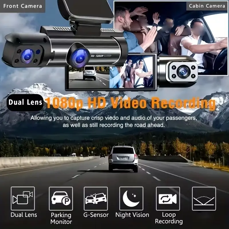 Dual Dash Cam 1080P Front & Interior Camera Night Vision G-Sensor Parking Mode - image 5 | Free standard UK delivery included | Discount Quality Products
