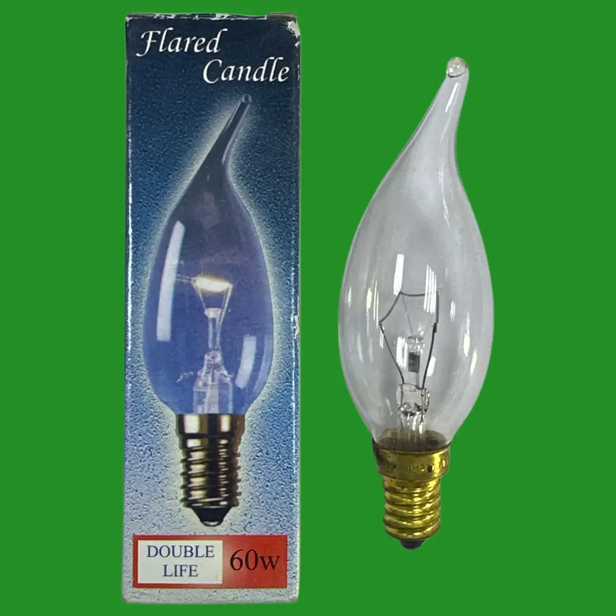 3x 60W Crompton Clear Bent Tip Flared Dimmable Candle Light Bulbs SES E14 Screw