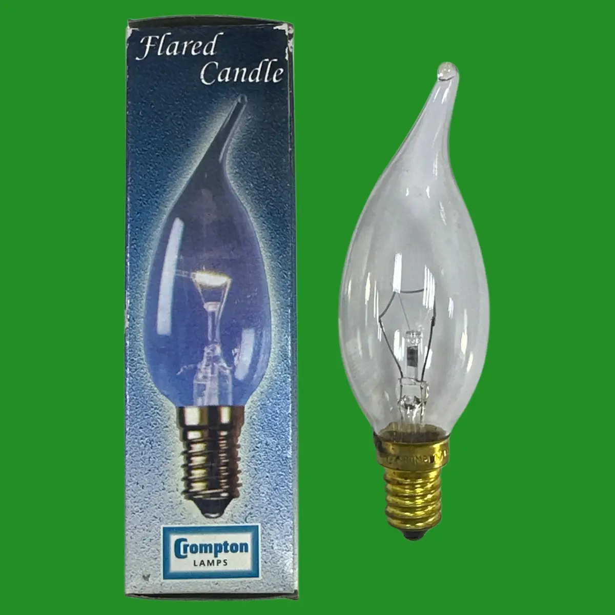 3x 60W Crompton Clear Bent Tip Flared Dimmable Candle Light Bulbs SES E14 Screw - image 2 | Free standard UK delivery included | Discount Quality Products