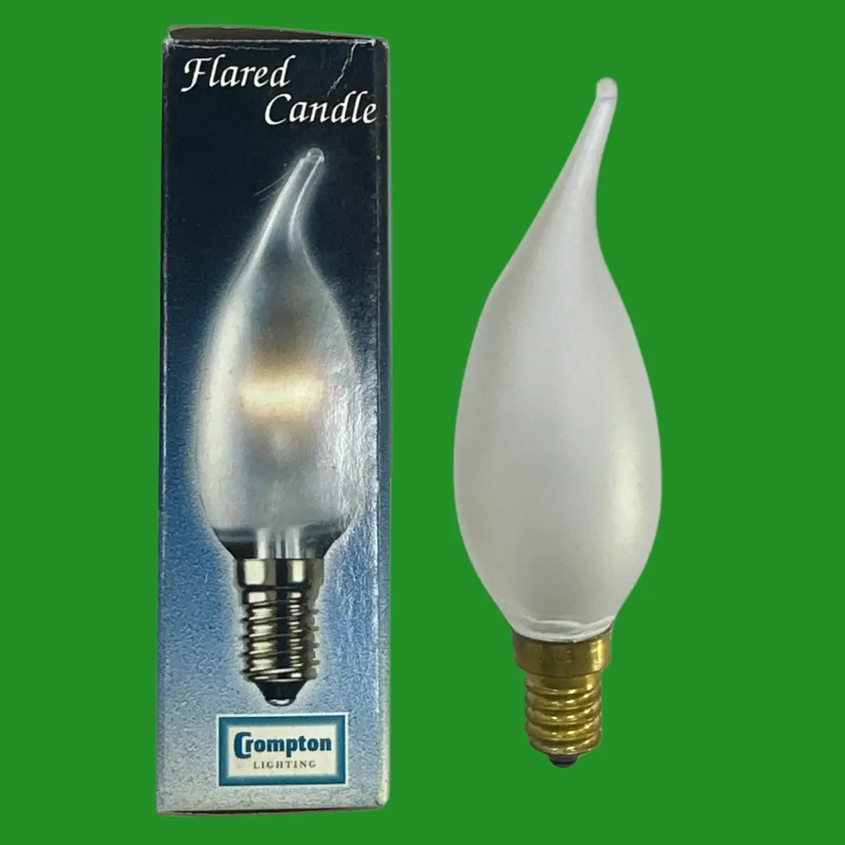 1x 60W Crompton Frosted Bent Tip Flared Dimmable Candle Light Bulbs SES E14 - image 2 | Free standard UK delivery included | Discount Quality Products