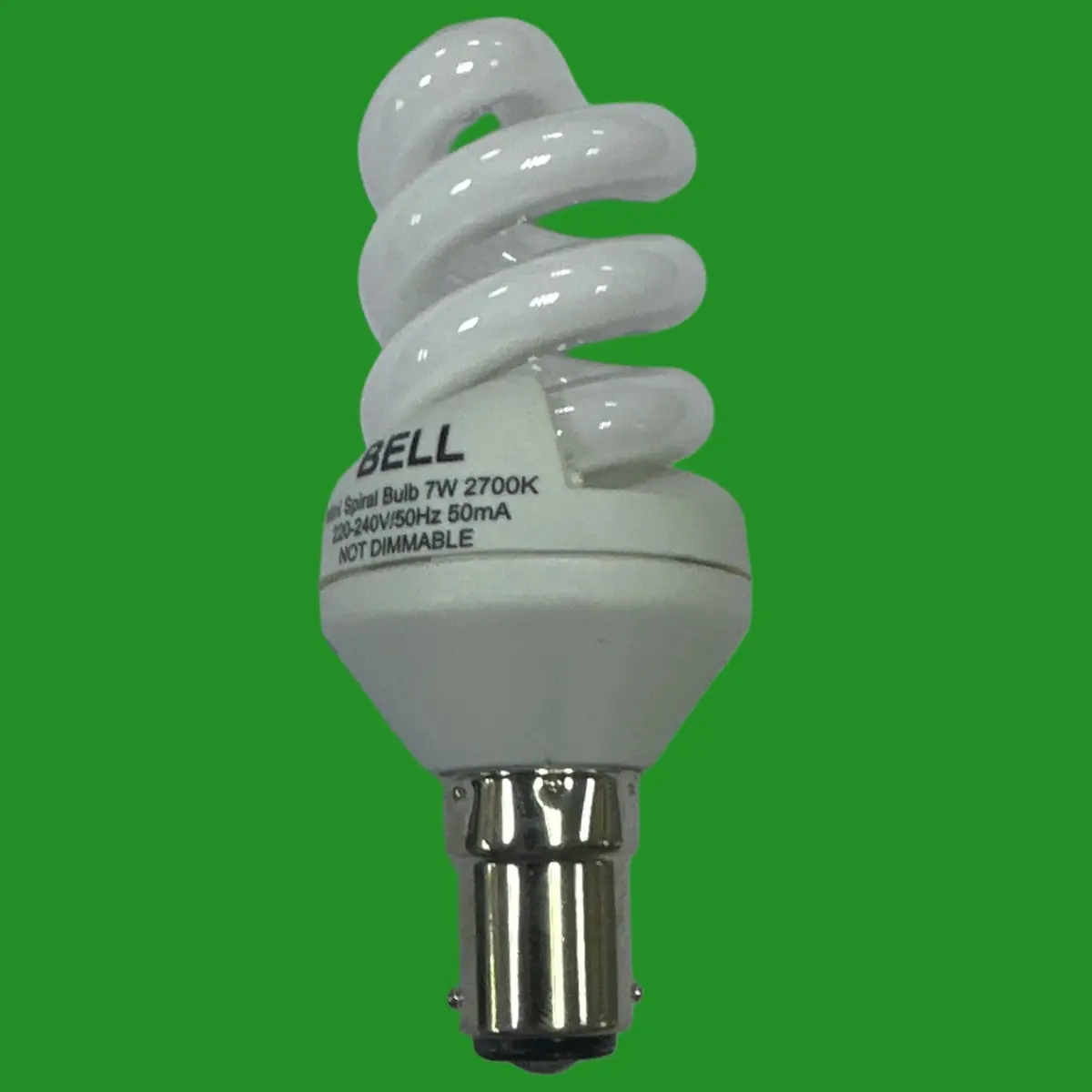 2x 7W BELL CFL Mini Spiral Low Energy  Light Bulbs SBC B15 2700K Warm White Lamp - image 3 | Free standard UK delivery included | Discount Quality Products