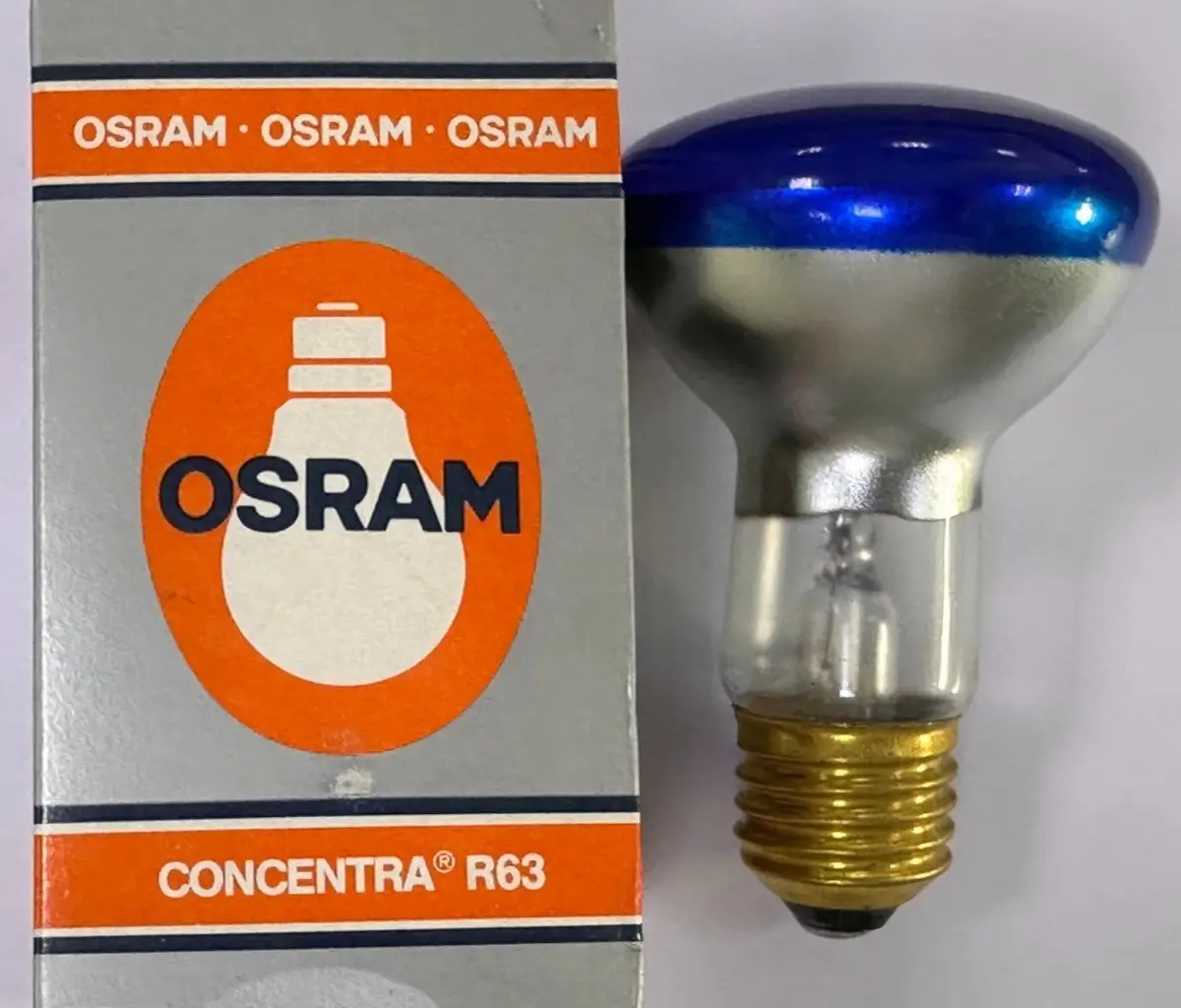 2x 40W R63 OSRAM Blue Coloured Dimmable Reflector Disco Light Bulb ES E27 Screw