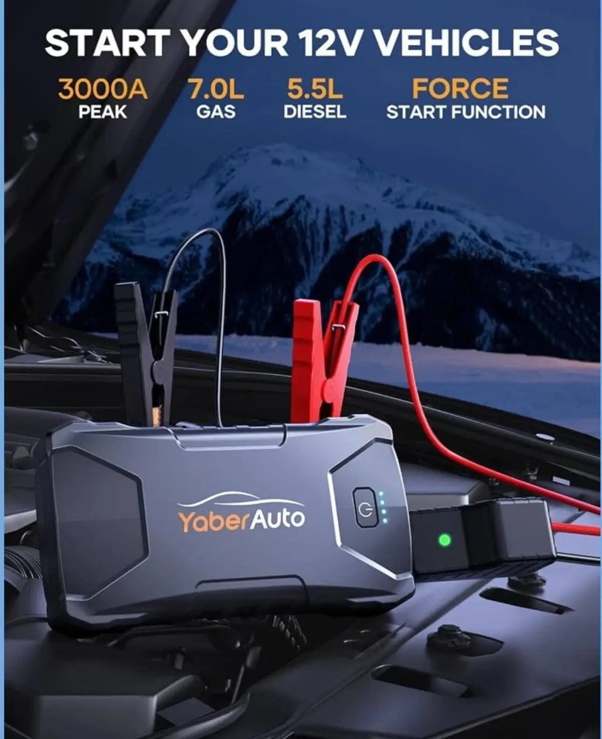 4000A Jump Starter Power Bank Pack 12V 7L Car Battery Booster 13800mAh Portable - image 2 | Free standard UK delivery included | Discount Quality Products