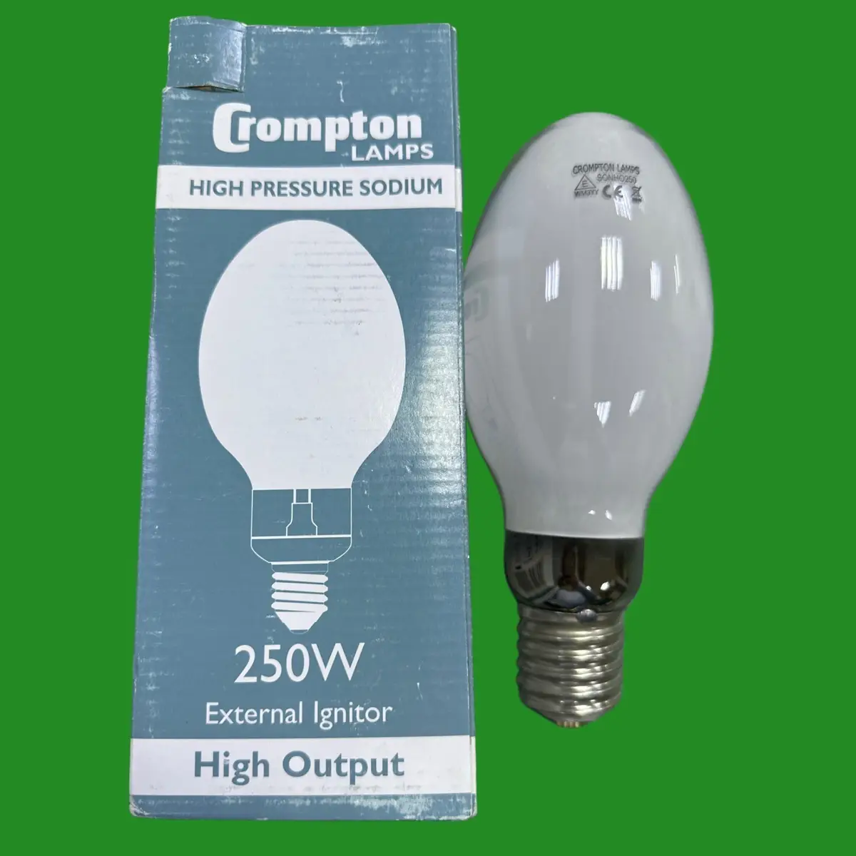 250W Crompton HPS High Pressure Sodium SON HO Elliptical Light Bulb Lamp GES E40