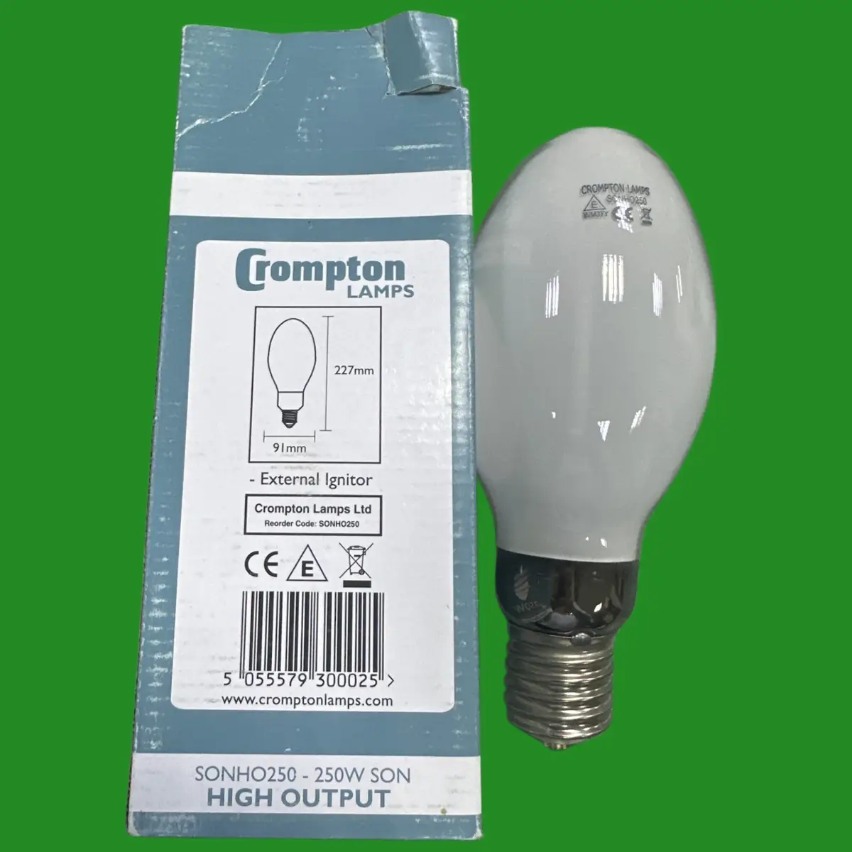250W Crompton HPS High Pressure Sodium SON HO Elliptical Light Bulb Lamp GES E40 - image 2 | Free standard UK delivery included | Discount Quality Products