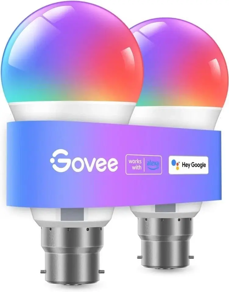 2x 9W Goovee H6008 RGBWW LED Bulb 800lm Alexa &amp; Google 2700K - 6500K Lamp
