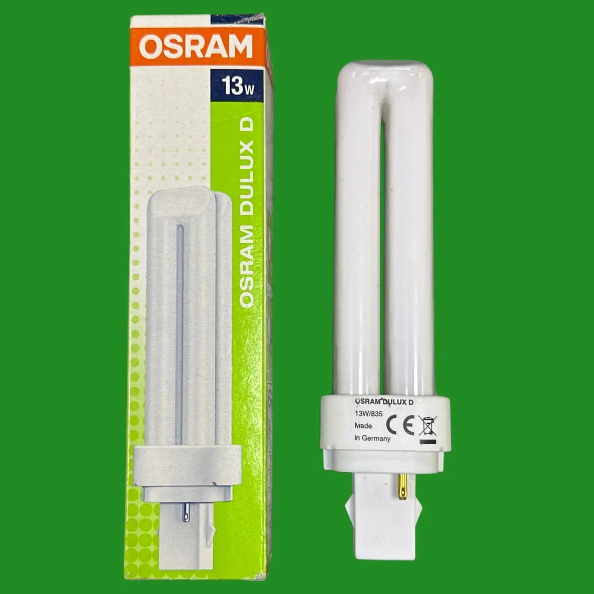 1x 13W OSRAM G24d-1, 2 pin, Low Energy CFL BLD PL Double Turn Light Bulb 3500K