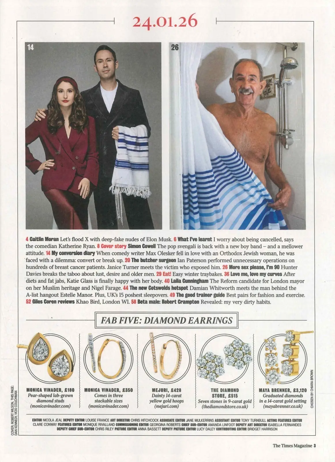 Times Magazine: Simon Cowell, Katherine Ryan, M. Olesker, Hunter Davies, 24.1.26 - image 3 | Free standard UK delivery included | Discount Quality Products