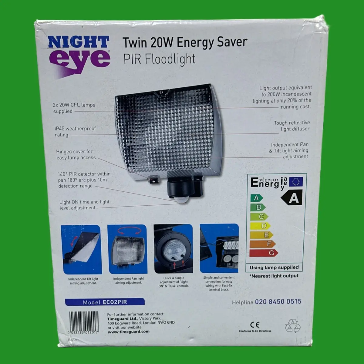 Timeguard Twin 20W CFL PIR Motion Sensor Floodlight Outdoor Security Lamp Light - image 2 | Free standard UK delivery included | Discount Quality Products