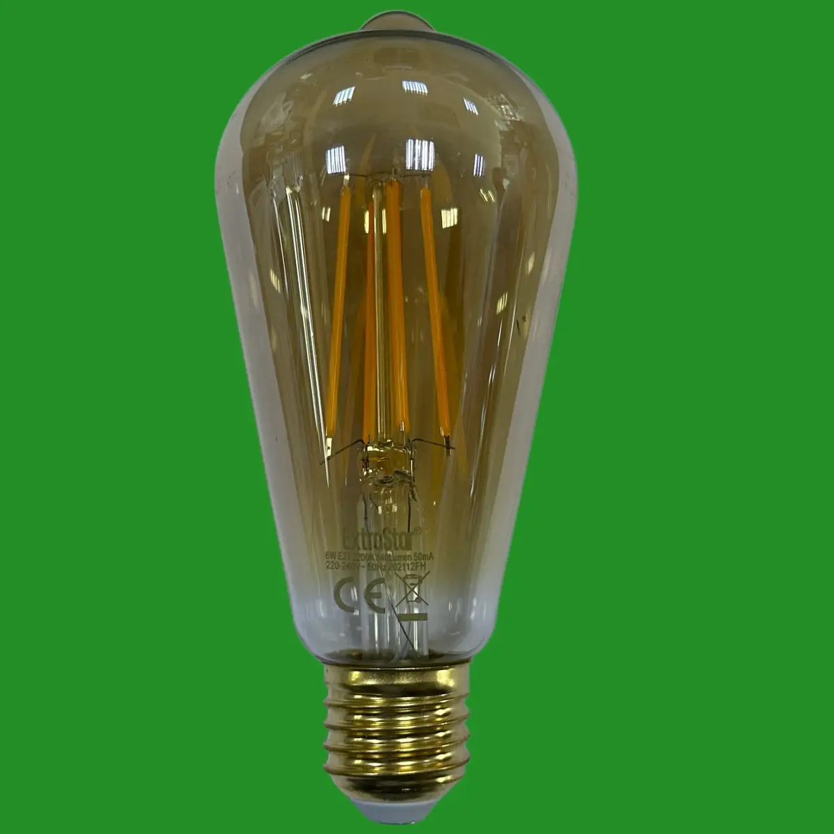 6W (=48W) ST64 LED Filament Antique Amber Light Bulb, Edison Screw ES E27 2200K - image 2 | Free standard UK delivery included | Discount Quality Products