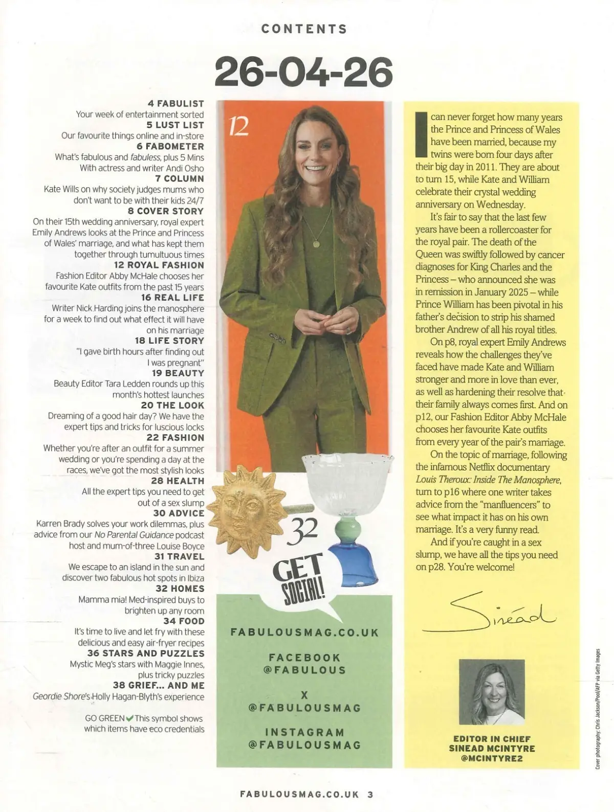 Fabulous Magazine: Princess Kate & Prince William Wedding Anniversary, 26.4.26 - image 3 | Free standard UK delivery included | Discount Quality Products