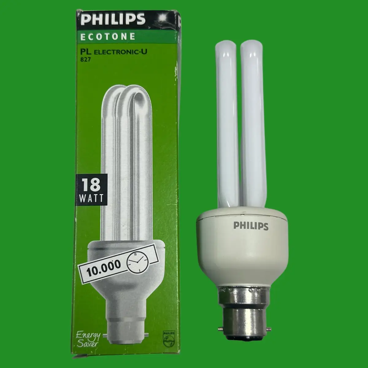 1x 18W (=100W) Philips PL Low Energy Power Saving CFL Stick Light Bulbs BC B22