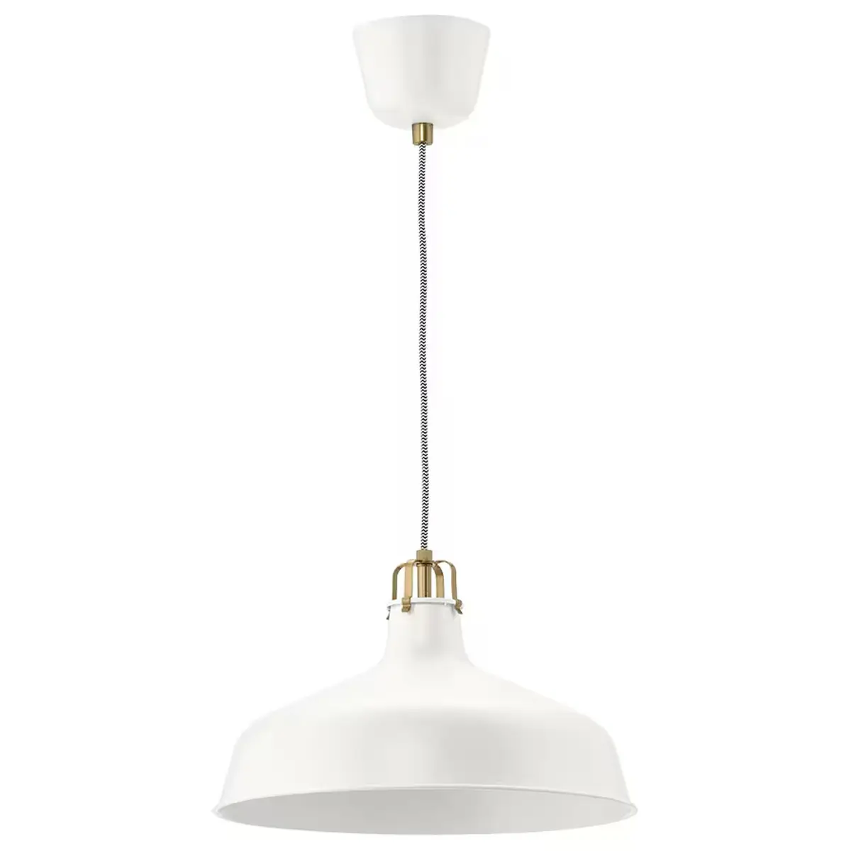 1x IKEA RANARP E27 22W Large Modern Hanging Pendant Ceiling Light Lamp White 15"