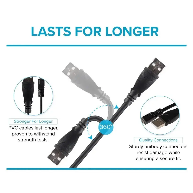 Maplin 3M USB 2.0 to USB Mini 8 Pin Cable, Black For Legacy Older Digital Camera - image 5 | Free standard UK delivery included | Discount Quality Products
