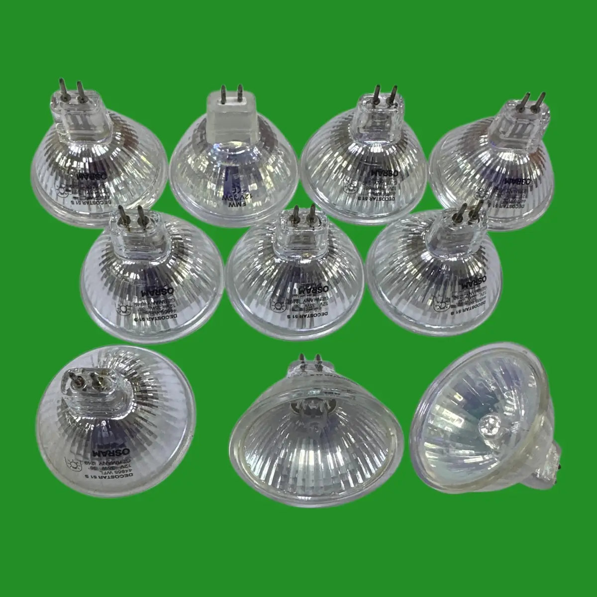 Joblot 10x 35W MR16 GU5.3 12V Halogen Dichroic Dimmable Spot Light Bulbs Used