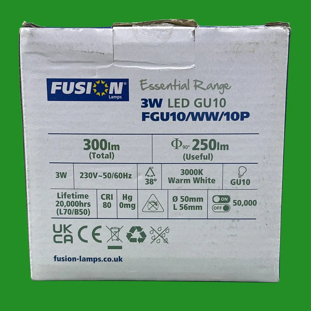 10x 3W (=30W) Fusion GU10 LED Reflector Spot light Bulbs Lamp Warm White 3000K - image 2 | Free standard UK delivery included | Discount Quality Products