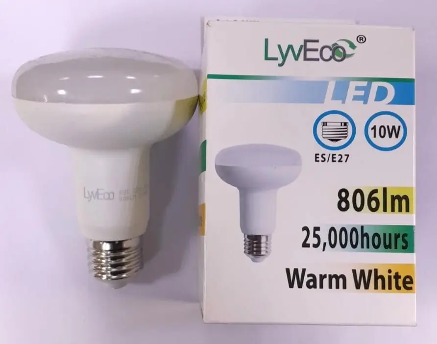 1x 10W (=60W) R80 LED Pearl Reflector Spot Light Bulbs E27 2700K 806Lm Lamp