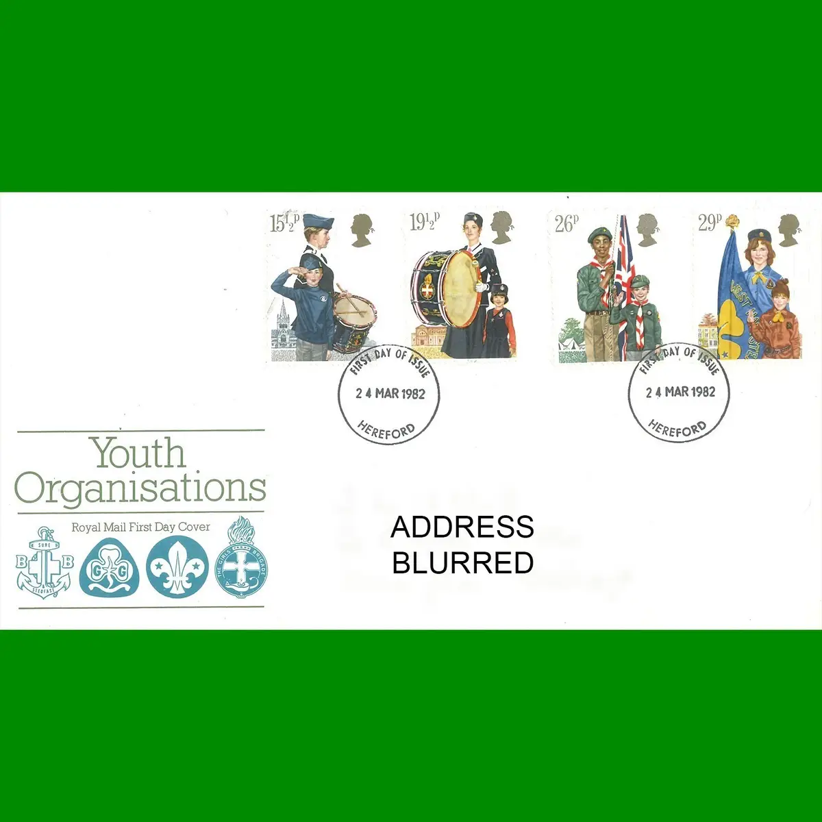 FDC Youth Organisations Commemorative Royal Mail First Day Cover Stamp 24.3.1982