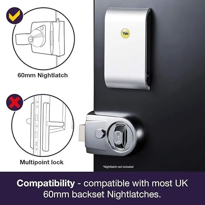 Yale Keyless Connected Smart Door Lock, No Key Needed, Satin Nickel, Keypad Pin - image 8 | Free standard UK delivery included | Discount Quality Products