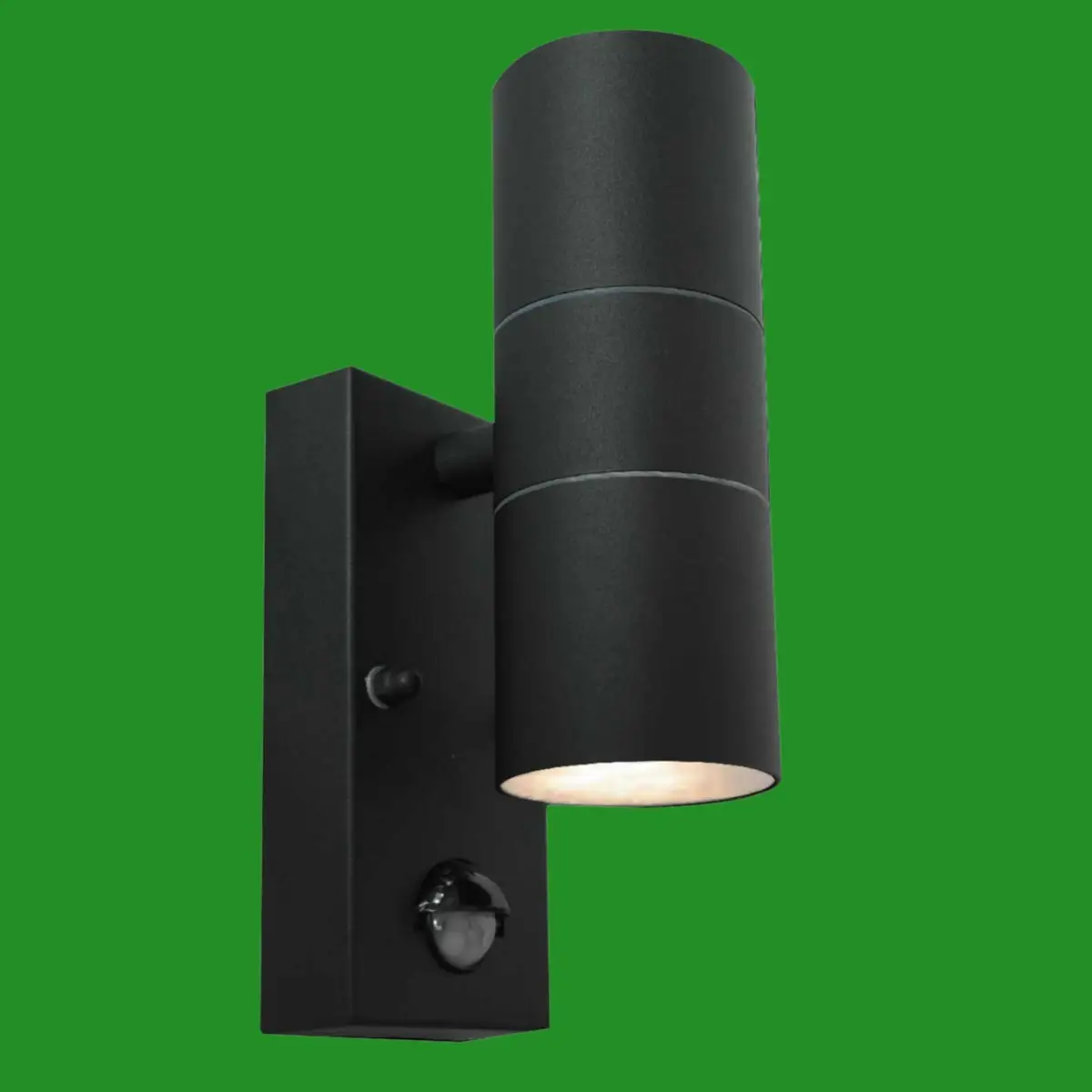 Black GU10 LED IP54 Up Down Outdoor Garden PIR Motion Sensor Security Wall Light
