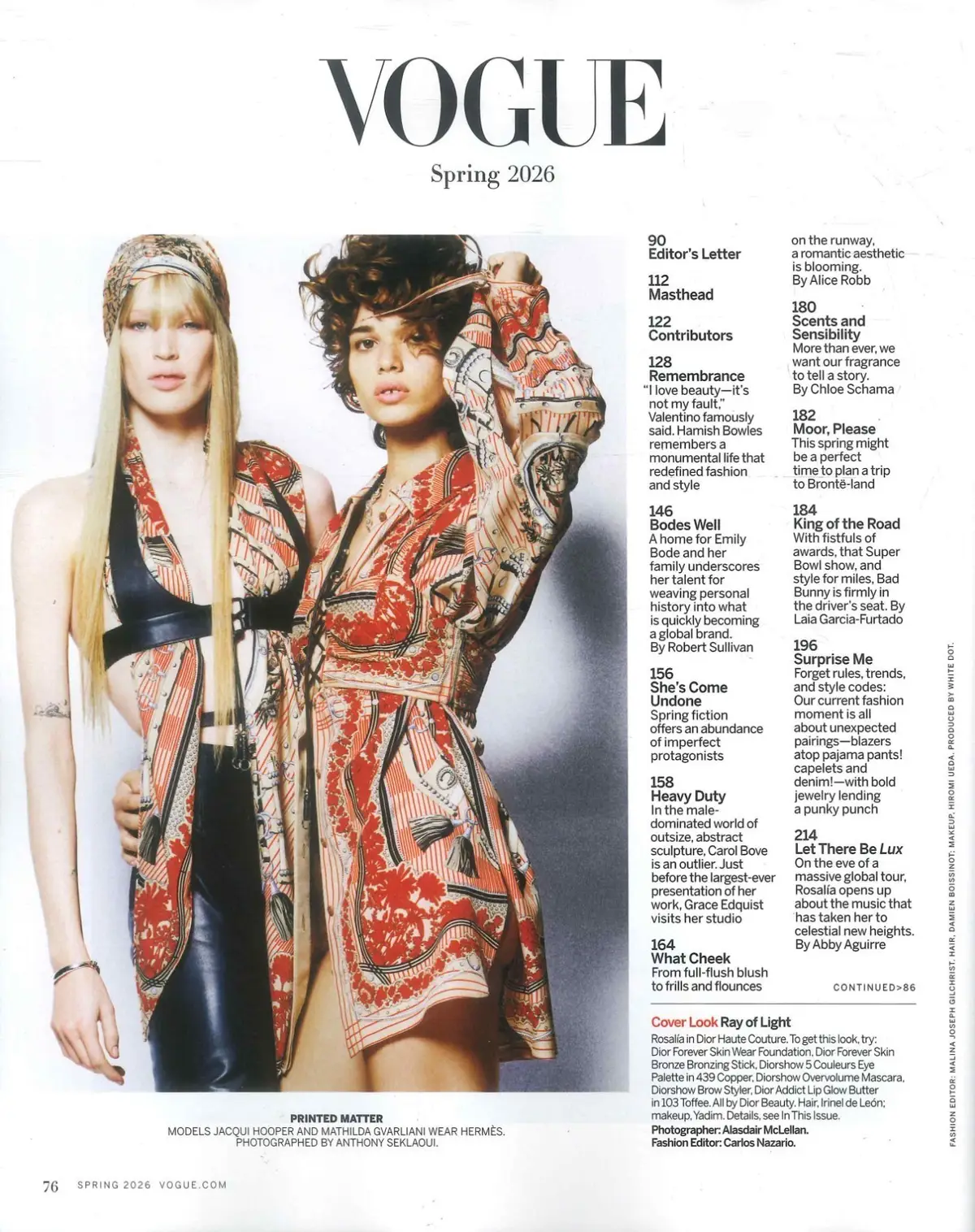 Vogue USA Magazine: Rosalía, Gavin Newsom, Apple Martin, Fashion, Spring 2026 - image 3 | Free standard UK delivery included | Discount Quality Products