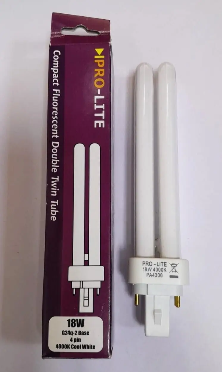 1x 18W (=100W) Pro-Lite G24q-2 4 pin 4000K 840 Low Energy CFL Light Bulb PL Lamp