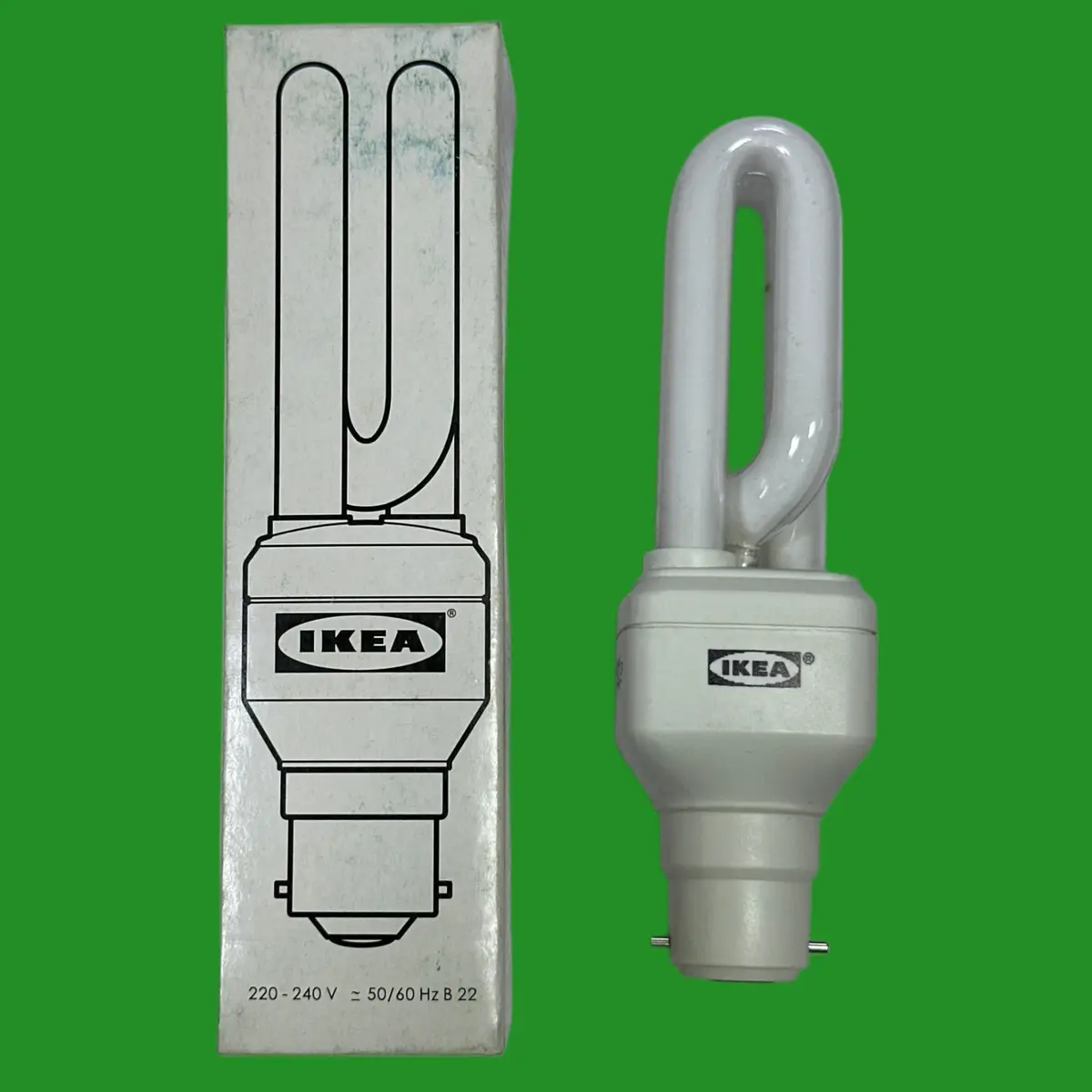 1x 11W (=60W) IKEA Low Energy CFL Stick Light Bulbs, BC, B22 Bayonet Lamps 2700K